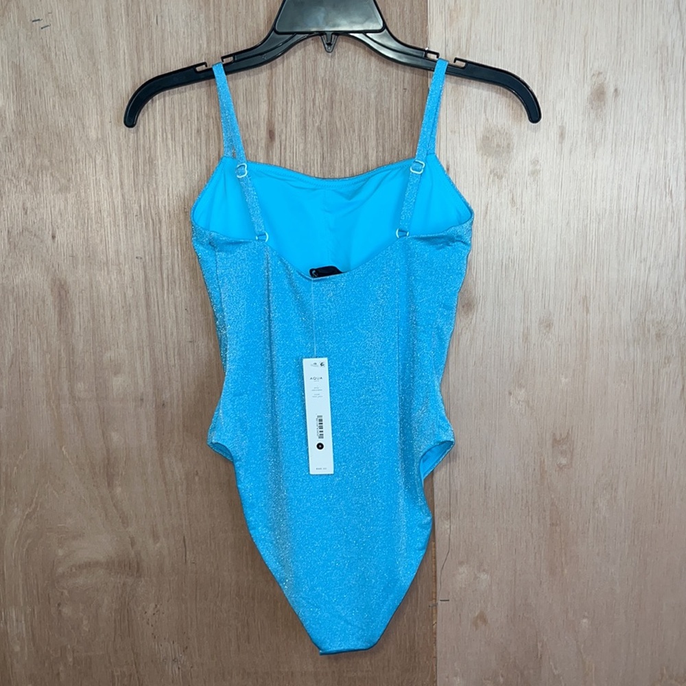 AQUA SQUARE NECK ONE PIECE SWIMSUIT Sz SMALL - Picture 3 of 11